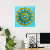 Poster de la fleur d'eau Mandala (Bureau à domicile)