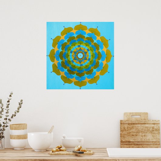 Poster de la fleur d'eau Mandala (Cuisine)