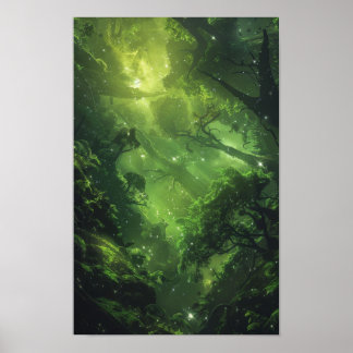 Poster de la Forêt Alien mystique sur une planète