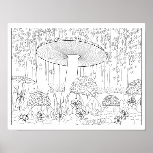 Poster de la forêt de champignons (Devant)