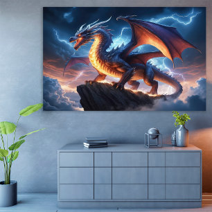 Poster de la foudre de Dragon Imaginaire Cliff