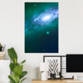 Poster de la Galaxie de rotation bleue verte (Bureau à domicile)