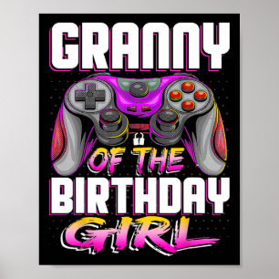 Poster De La Gamer Girl Matching Jeu vidéo Anniversaire