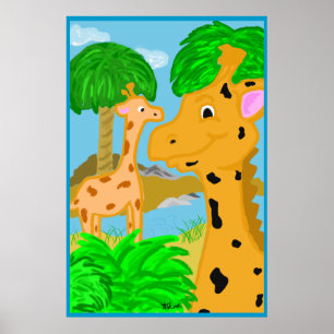 Poster de la girafe de la Jungle
