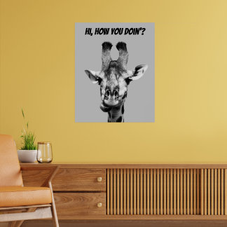 Poster de la Giraffe Noire et blanche