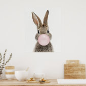 Poster de la gomme à bulle rose (Cuisine)