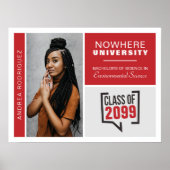 Poster de la Graduation en Boîtes rouges et photo (Devant)