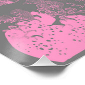 Poster de la Grande Vague rose et gris (Coin)