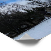 Poster de la grange rouge dans la neige (Coin)