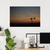 Poster de la grue du coucher du soleil (Bureau à domicile)