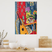 Poster de la guitare et du poisson d'or (Cuisine)