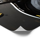 Poster de la Guitare Métallique Or et Noir Imprime (Coin)