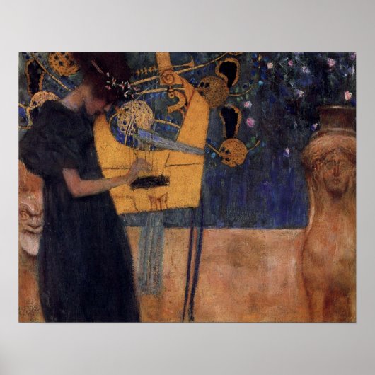 Poster de la harpe de musique Klimt (Devant)