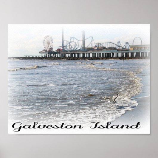 Poster de la jetée de plaisance de Galveston Islan (Devant)