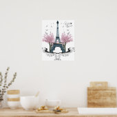 Poster de la jolie tour Eiffel Paris Amour (Cuisine)