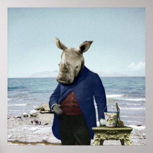 Poster de la Journée de M. Rhino à la plage
