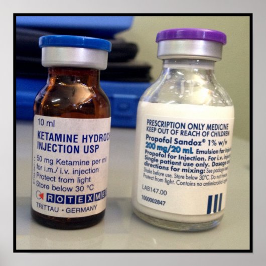 Poster de la kétamine et des flacons de propositio (Devant)