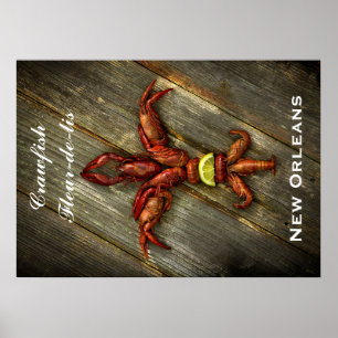 Poster de la langouste Fleur-De-Lis