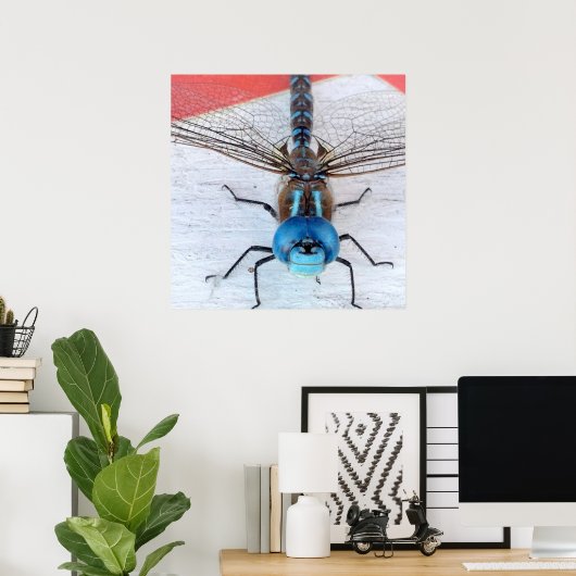 Poster de la libellule bleue (Bureau à domicile)