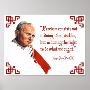 Poster de la liberté du pape Jean Paul II