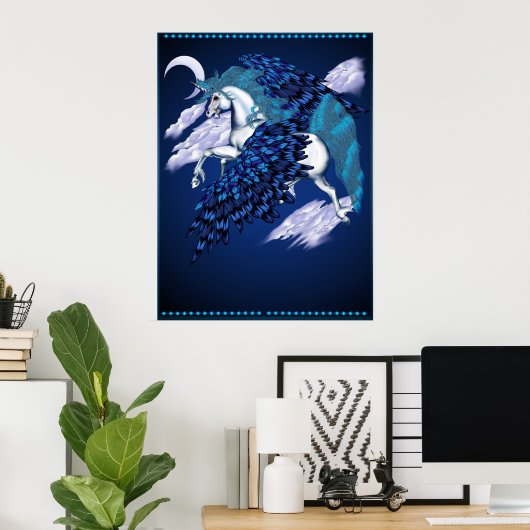 Poster de la licorne ailée (Bureau à domicile)