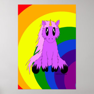 Poster de la licorne Cute Scruffy