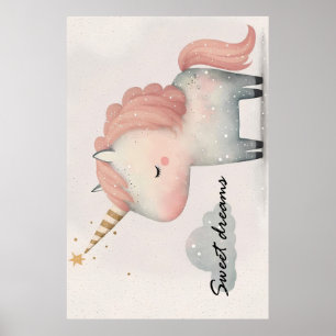 Poster de la licorne mignonne