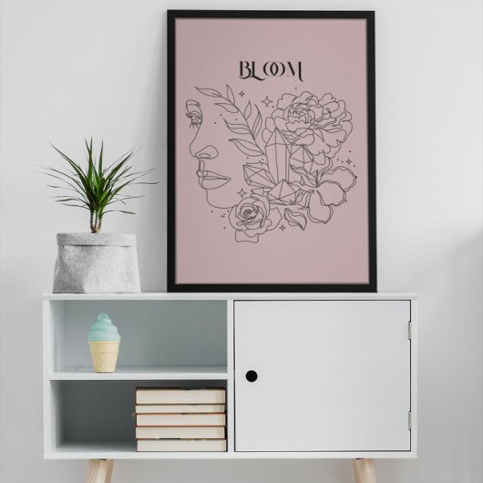 Poster de la ligne féminine Abstraite, tons de ter