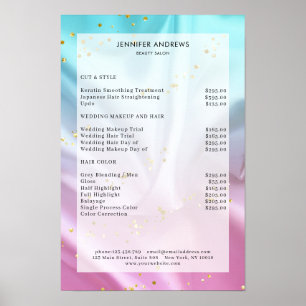 Poster de la liste de prix du salon de Parties sci