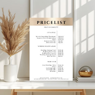 Poster de la liste de prix du Salon d'or de Simpel
