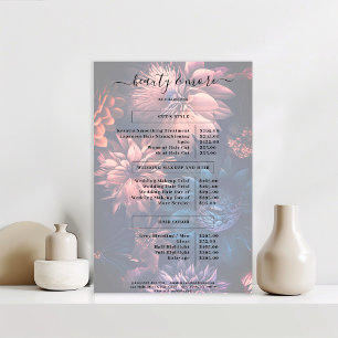 Poster de la liste de prix du salon Floral Simal