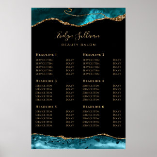 Poster de la liste des prix de l'Agate d'or turquo
