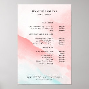 Poster de la liste des prix de l'aquarelle