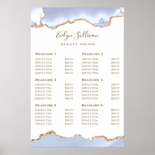 Poster de la liste des prix Pastel Blue Agate