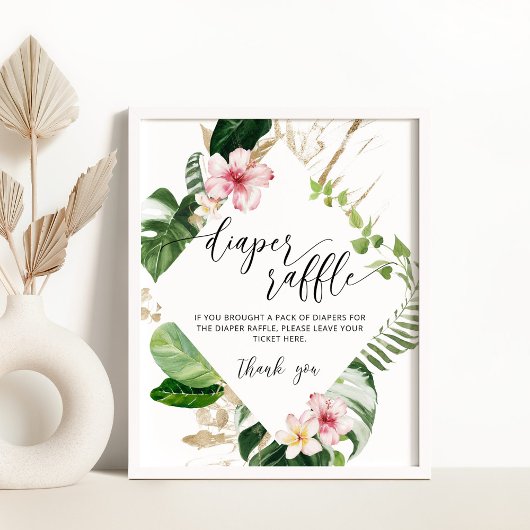 Poster de la lotte feuille de palme tropicale