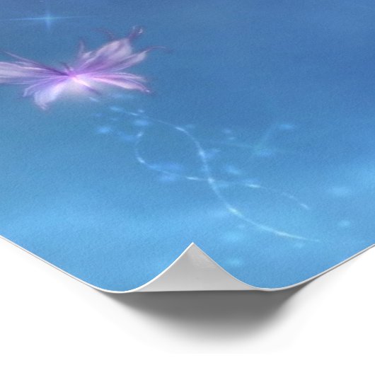 Poster de la lune de papillon blanc Imprimer (Coin)