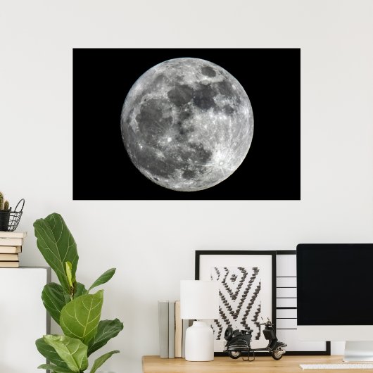 Poster de la lune de super lune (Bureau à domicile)