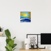 Poster de la Lune d'or en mer (Bureau à domicile)