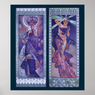 Poster de la Lune et de l'étoile du matin