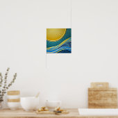 Poster de la lune et des vagues (Cuisine)