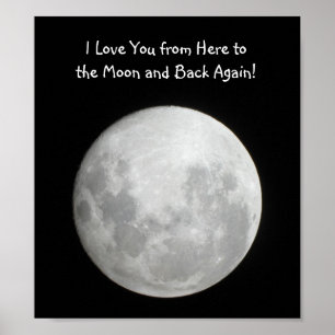 Poster de la lune Je t'aime d'ici à la lune