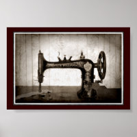 Poster de la machine à coudre antique