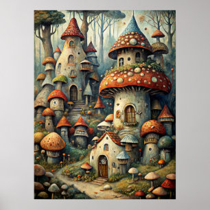 Poster de la maison de champignons