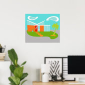 Poster de la maison de dessin moderne du milieu du (Bureau à domicile)