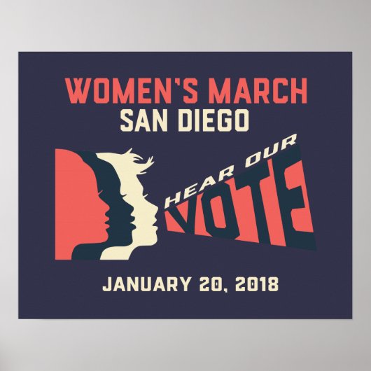 Poster de la Marche des femmes San Diego (Devant)