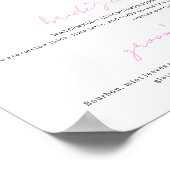 Poster de la Mariage Bar à la signature rose et bl (Coin)