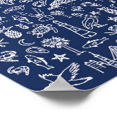 Poster de la Marine Blue Charleston Toile (Coin)
