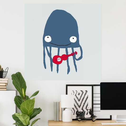 Poster de la méduse avec Ukelele (Bureau à domicile)