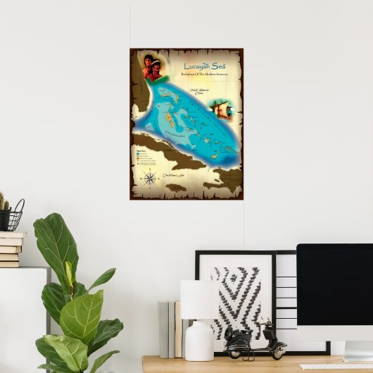 Poster de la mer de Lucayan (Bureau à domicile)