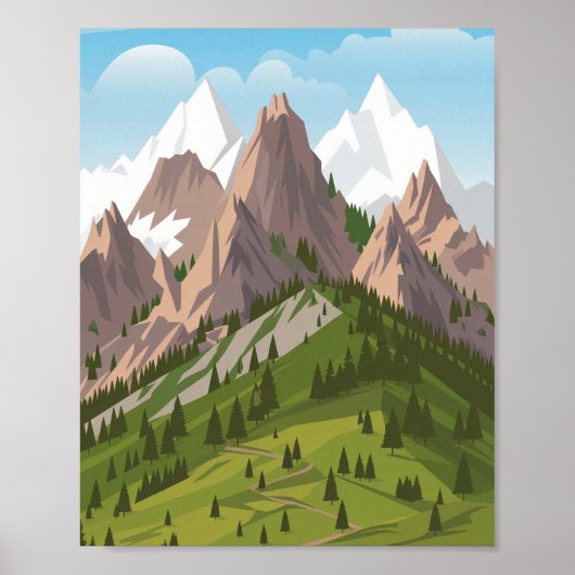 Poster de la montagne des Alpes suisses (Devant)